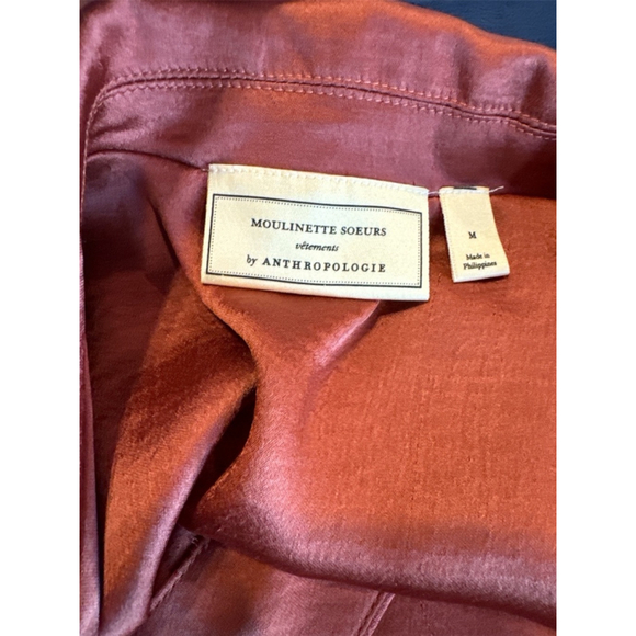 Women's Anthropologie Blouse, Rust, Size M - Picture 5 of 7